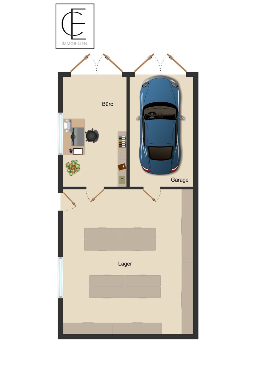 Grundriss Büro+Lager