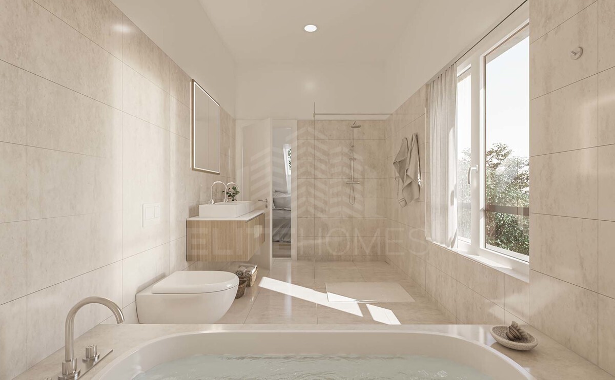 208_Neubau 2x MFH Schafisheim_Seetalstrasse 124 - REFH A - Badezimmer mit Dusche und Wanne