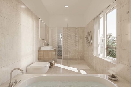 208_Neubau 2x MFH Schafisheim_Seetalstrasse 124 - REFH A - Badezimmer mit Dusche und Wanne