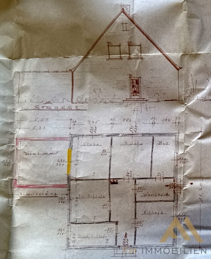 Grundriss und Ansicht - Abweichungen vorhanden