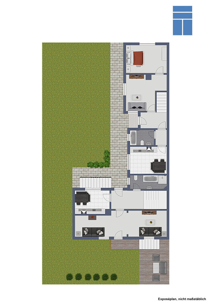 Grundriss EG Wohnung 01 und 02
