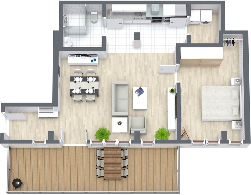 Beiersgrund, Suhl - WHG 0.02 - 3D Floor Plan