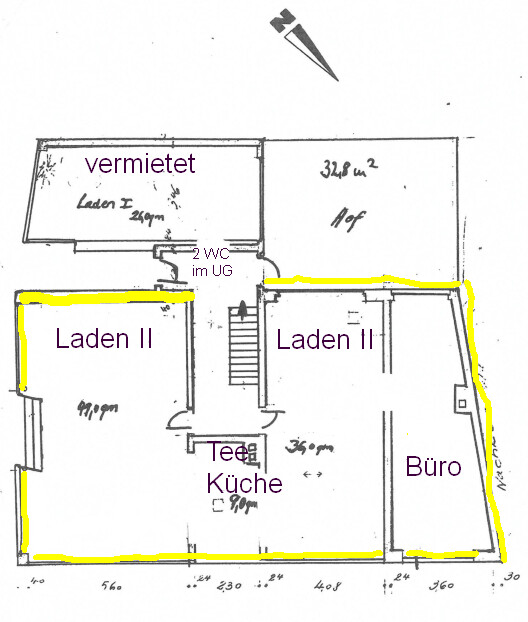 Grundriss Laden aufbereitet