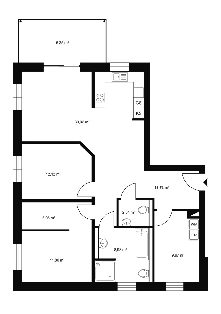 Erdgeschosswohnung links