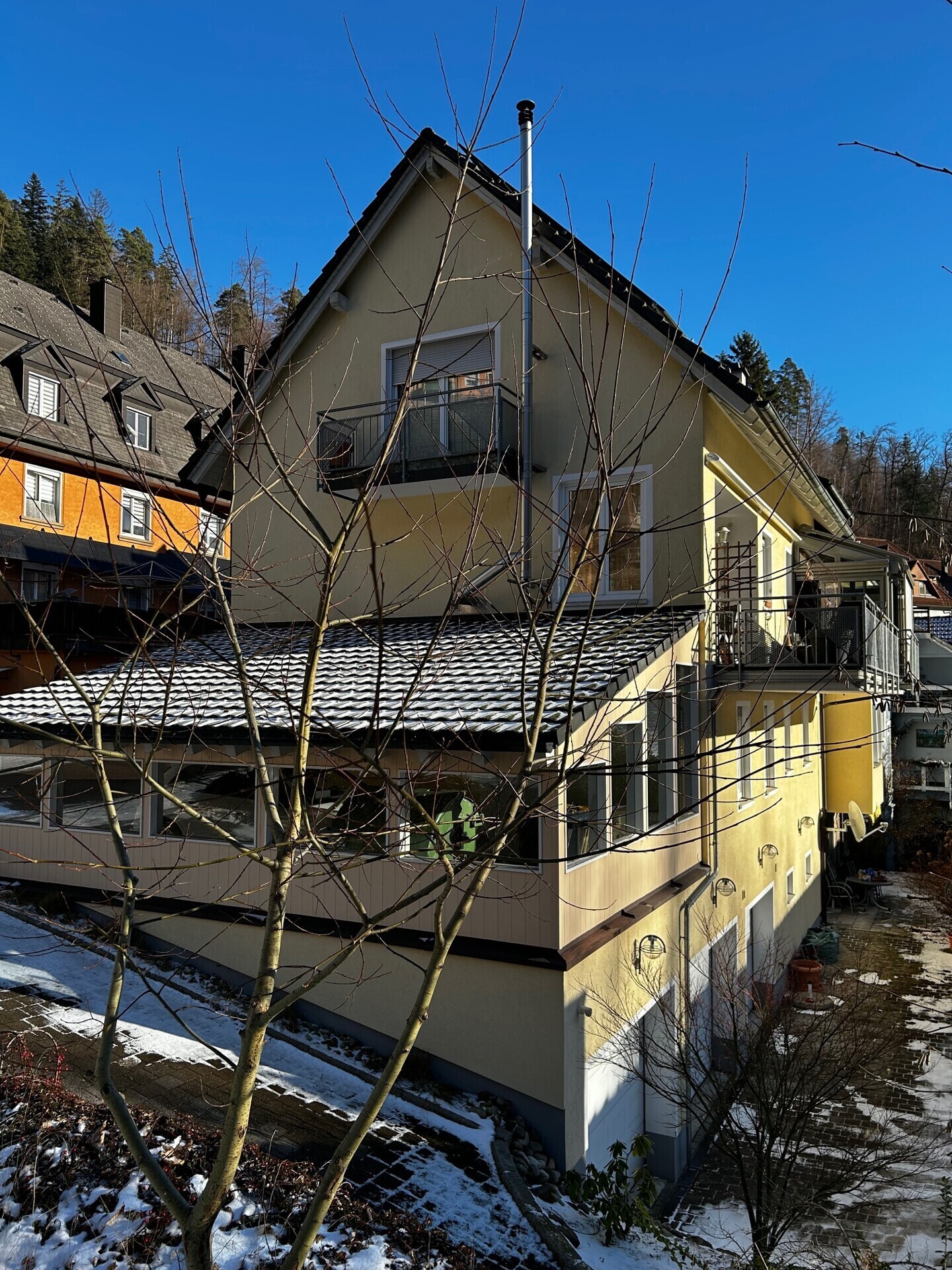 Ansicht Giebel mit Carport