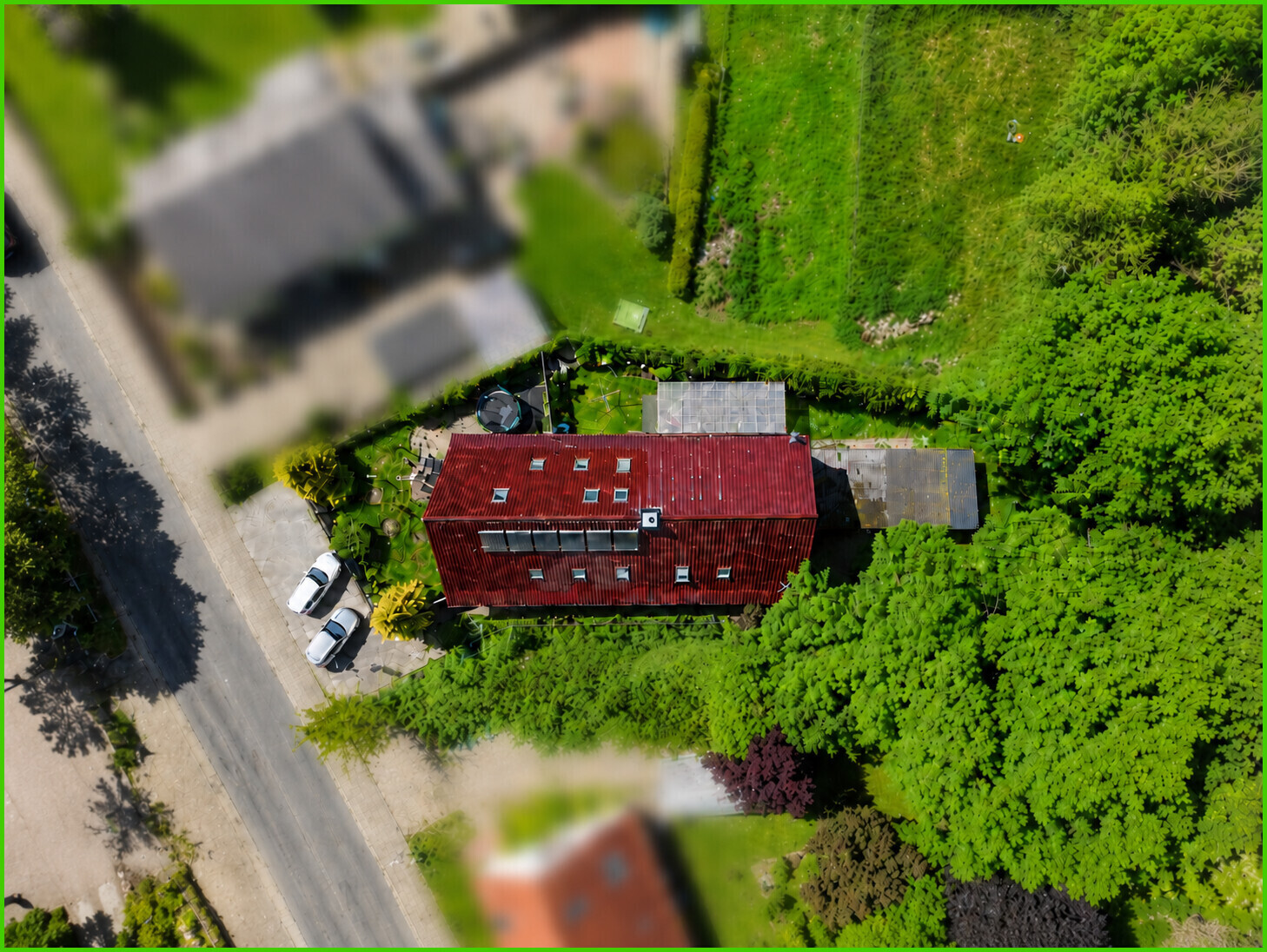 Luftaufnahme des Grundstücks