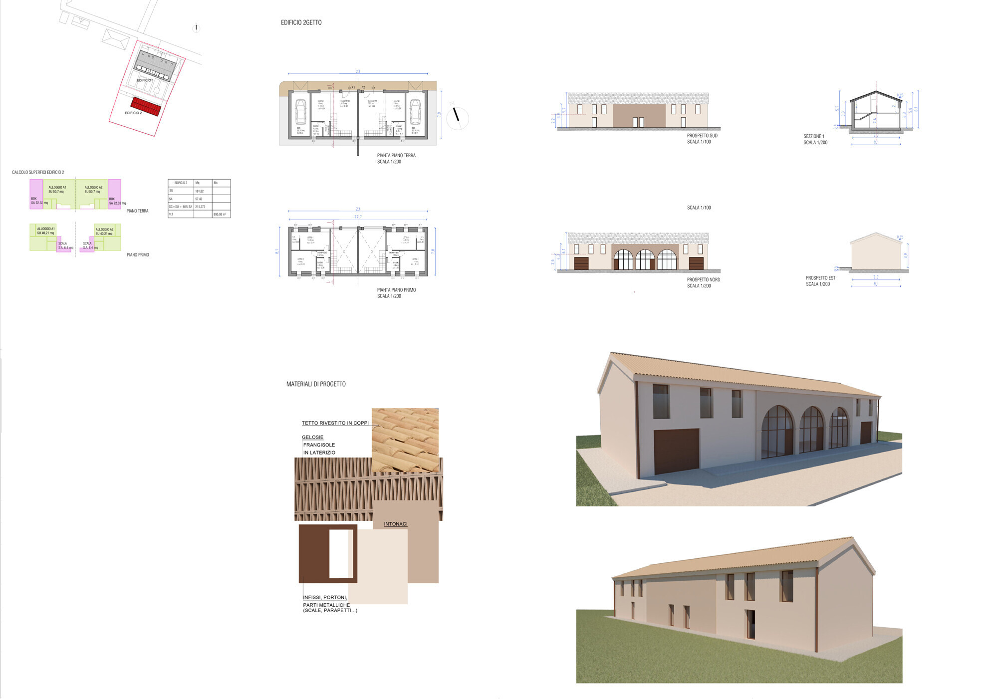 Planimetrie progetto ville abbinate