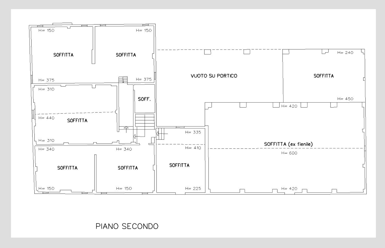 Planimetria piano secondo