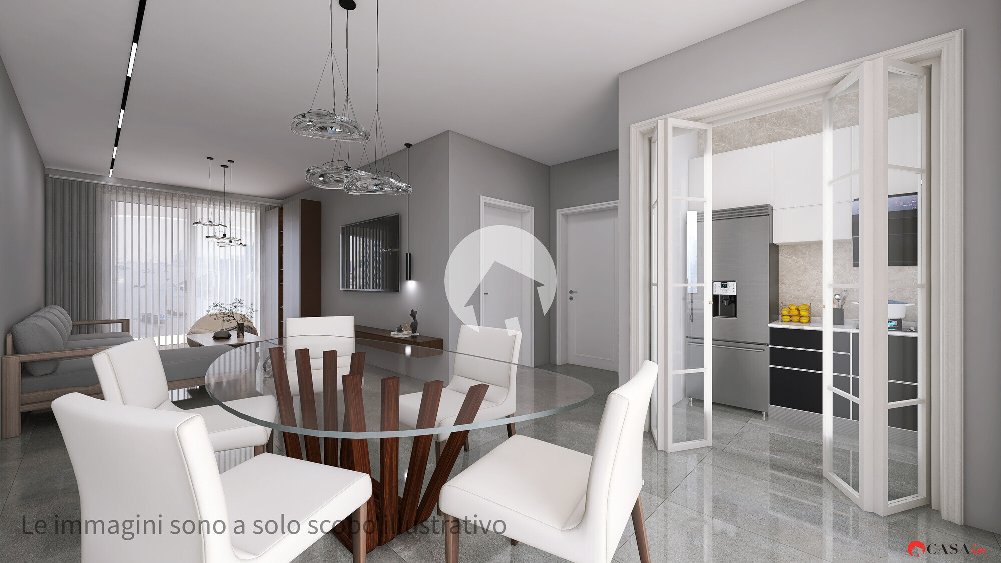 zona living soggiorno cucina