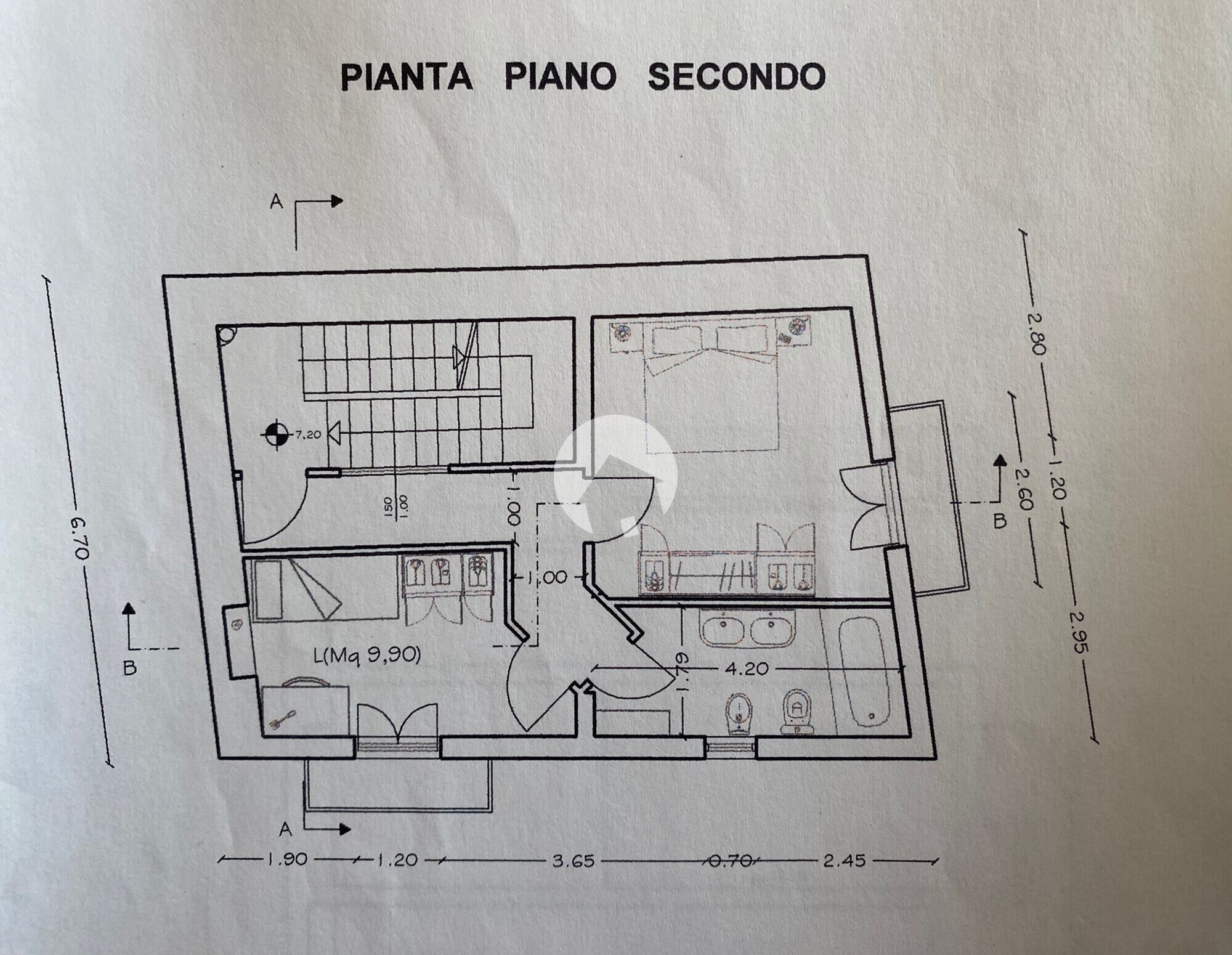 Planimetria piano secondo