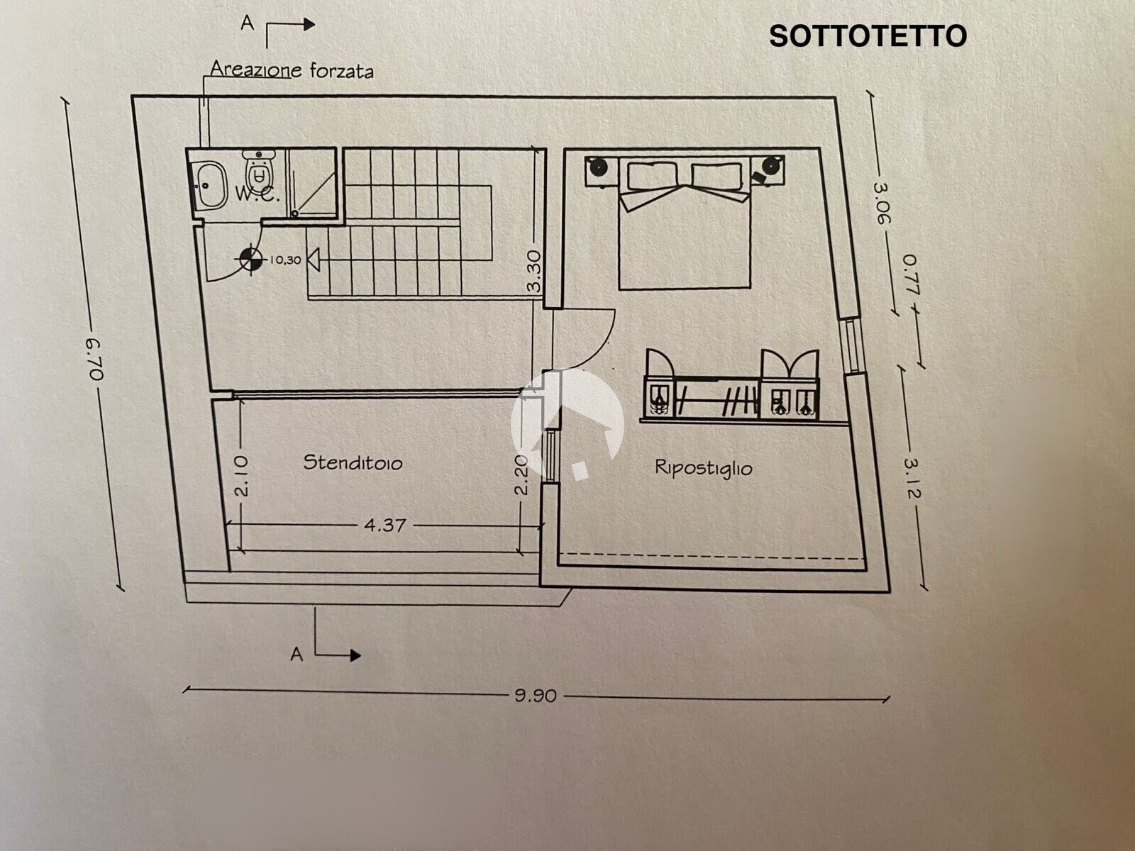 Planimetria piano sottotetto