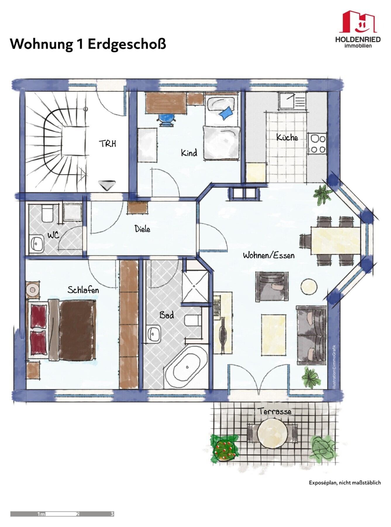 Grundrissplan möbl.