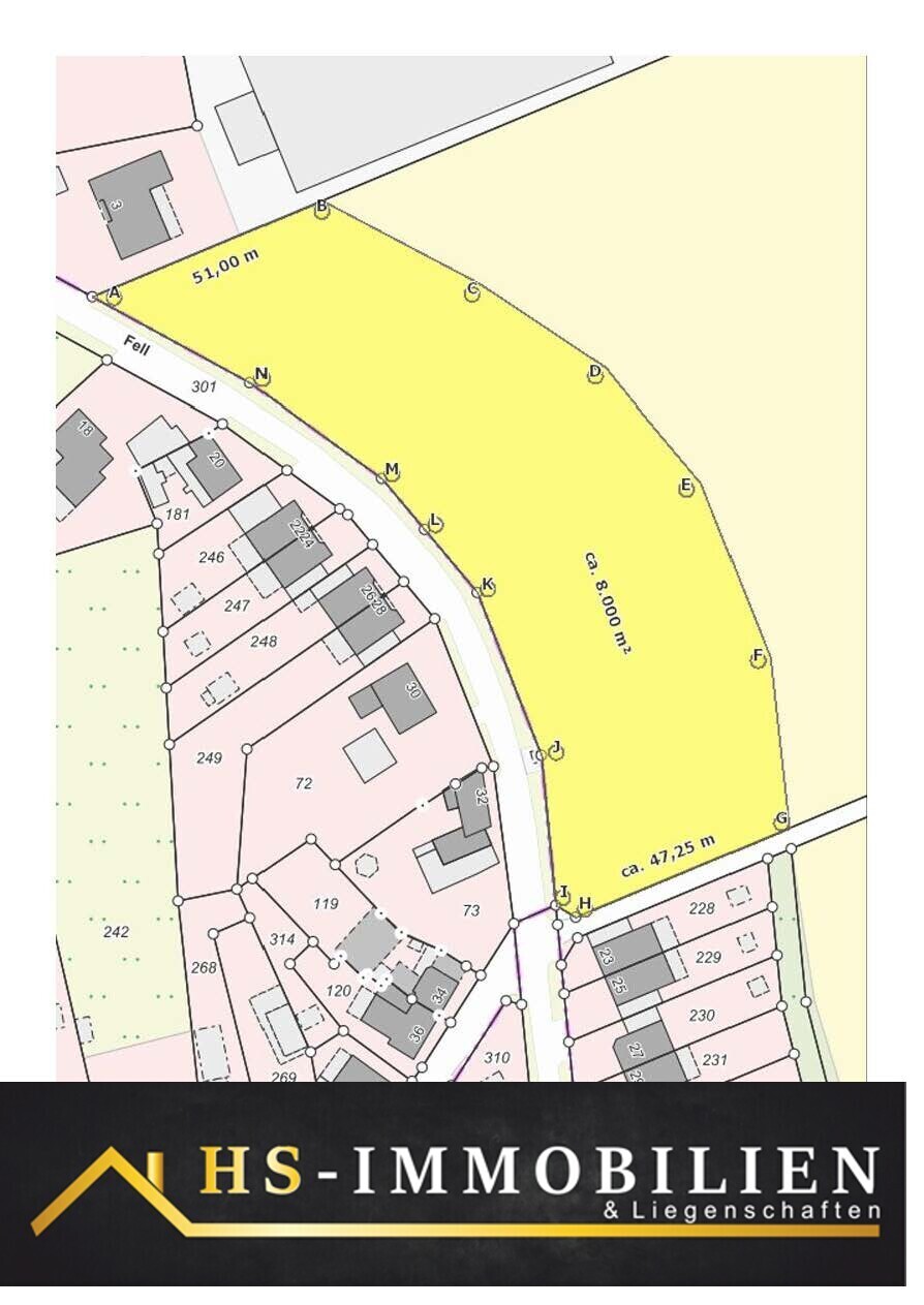 Lageplan HS-Bau Projekt GmbH für Teilvermessung Notar