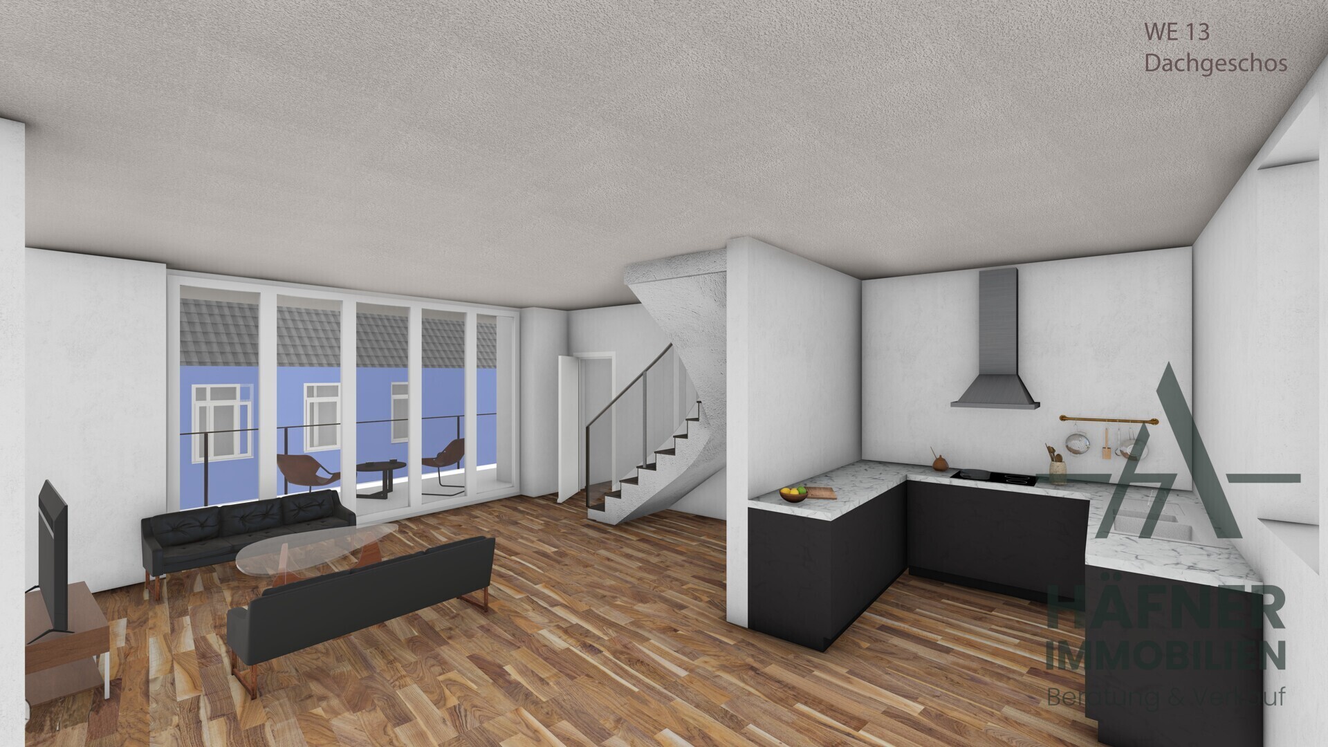 Visualisierung Wohn- Essbereich