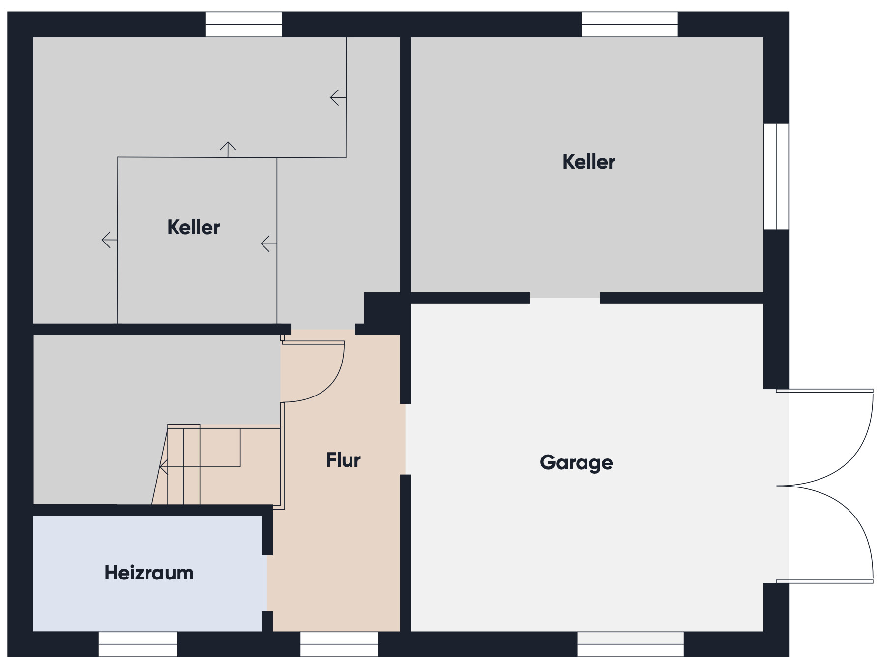 Grundrissplan ohne Maßstab KG