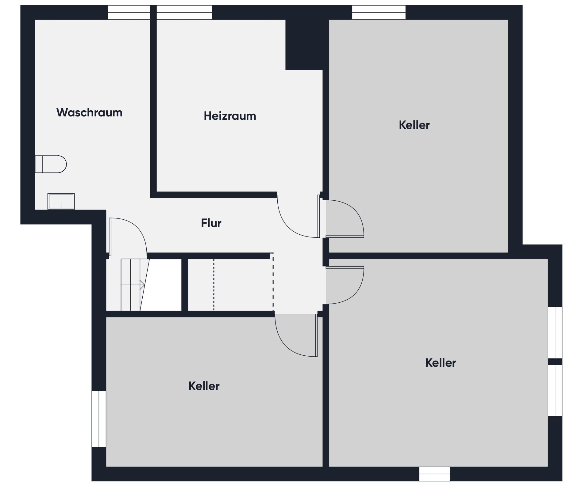 Grundrissplan ohne Maßstab KG