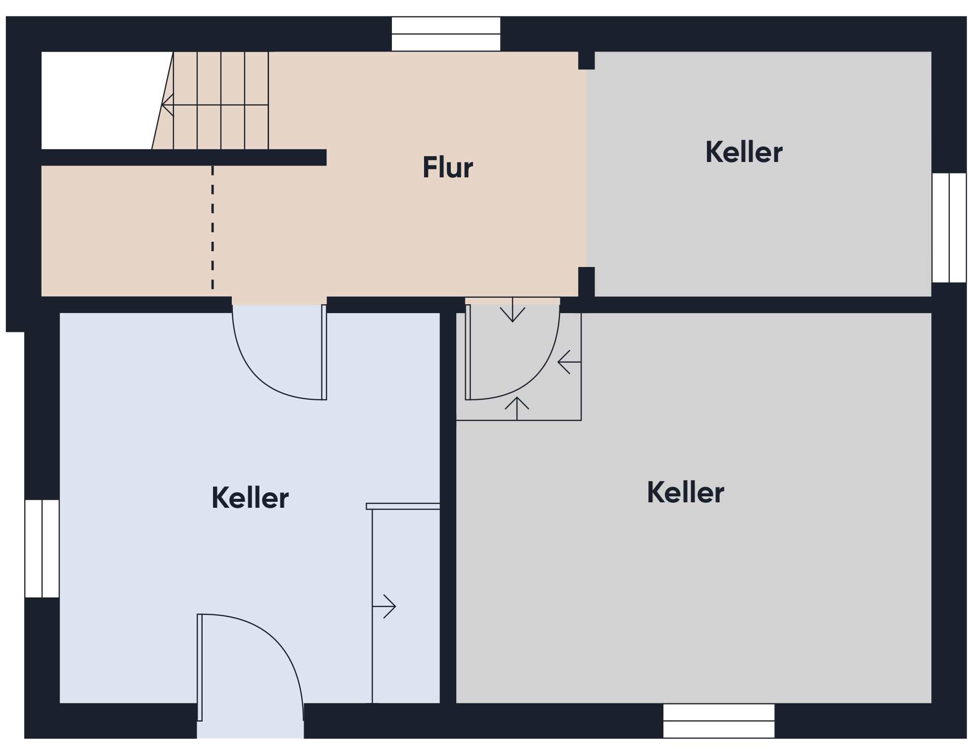 Grundrissplan ohne Maßstab KG