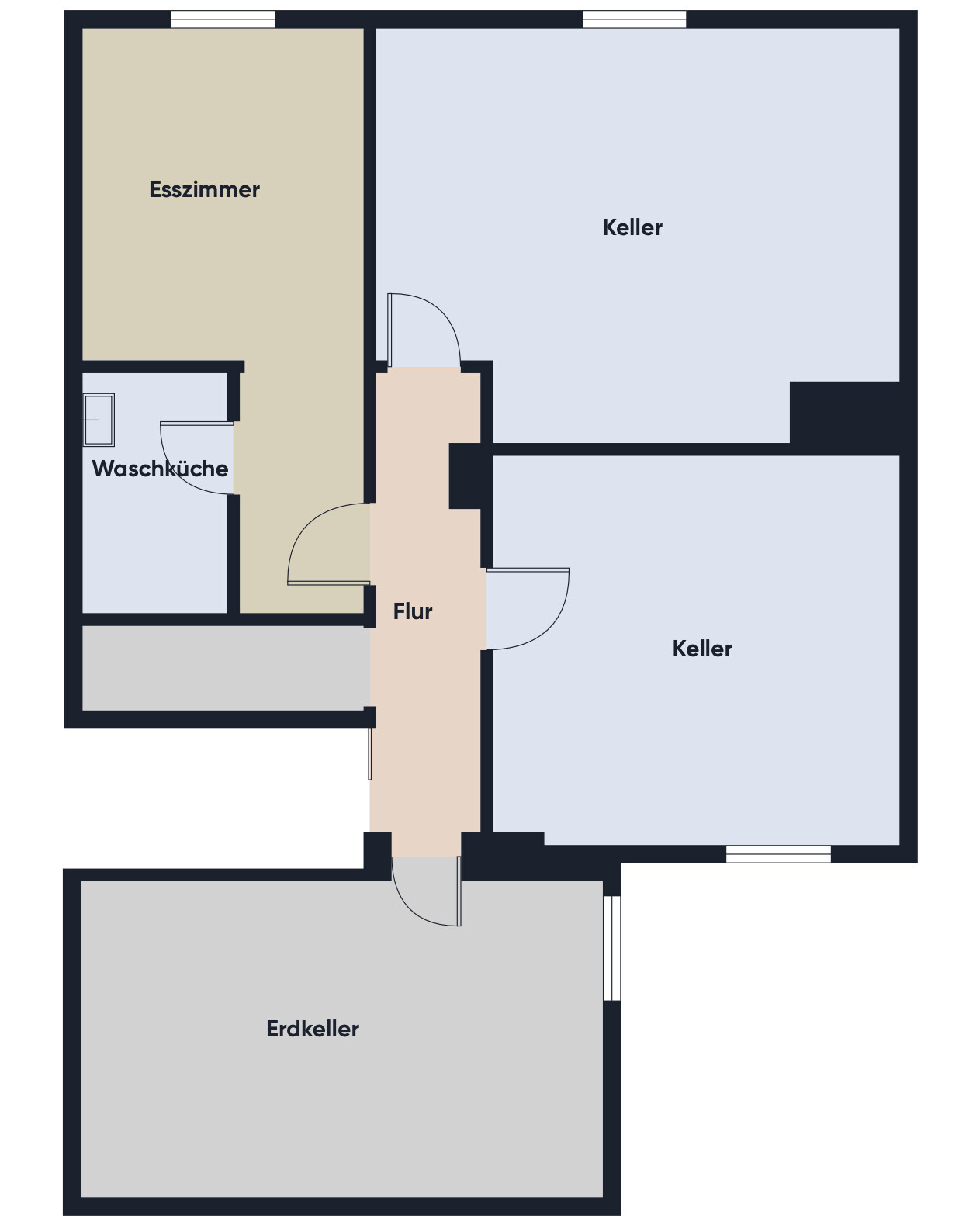 Grundrissplan ohne Maßstab KG