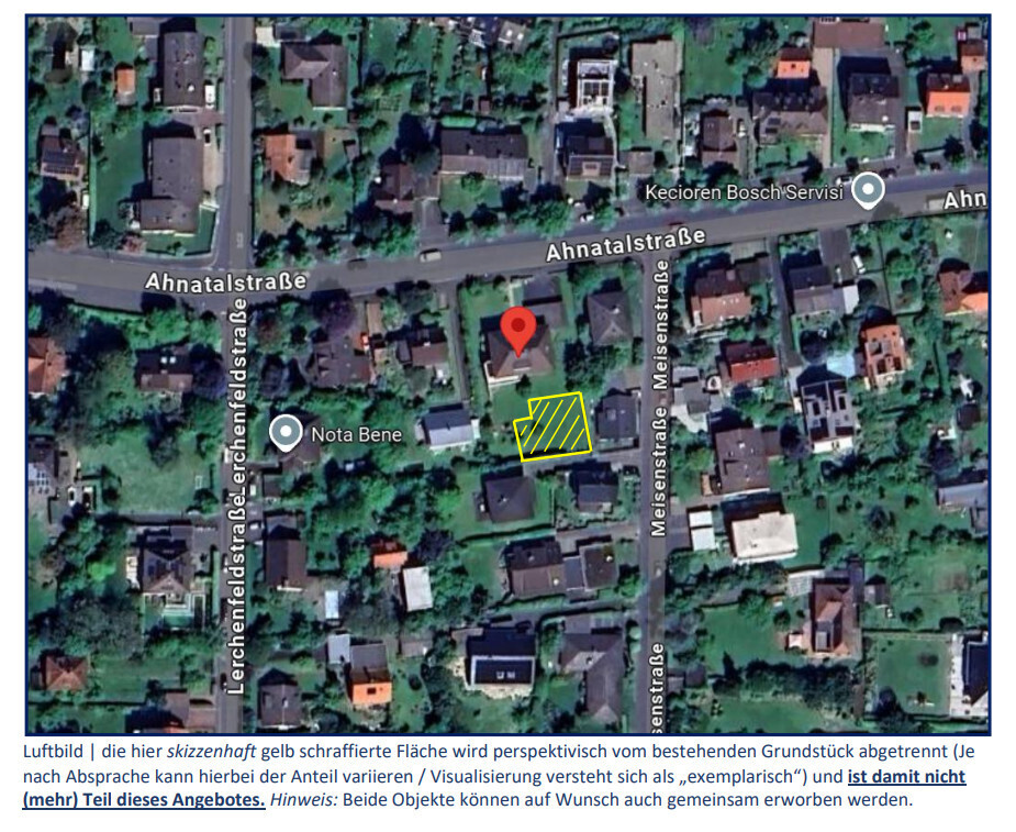 Satellitenansicht mit Skizze