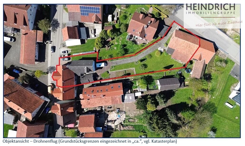 Grundstücksansicht mit Rahmen