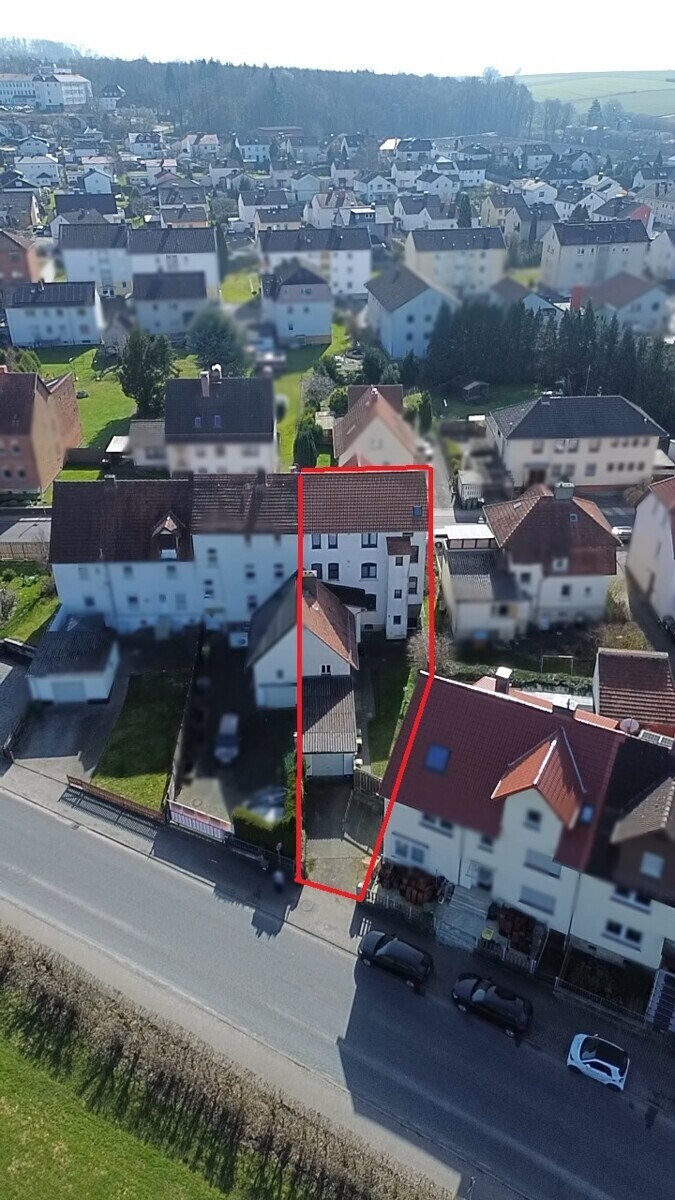Drohnenansicht Grundstück, rückwärtige Ansicht