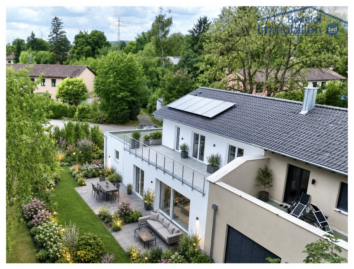 KI-Visualisiertes Beispiel mit angelegten Gartenbereich