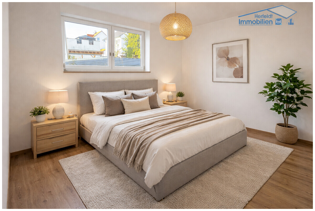 Visualisiertes Einrichtungsbeispiel (KI-optimiert) als Gästezimmer/ 2. Schlafzimmer