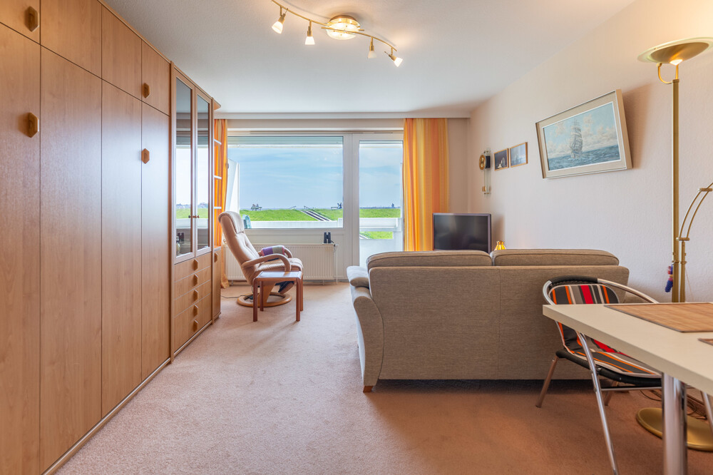 Wohnbereich mit Elbblick