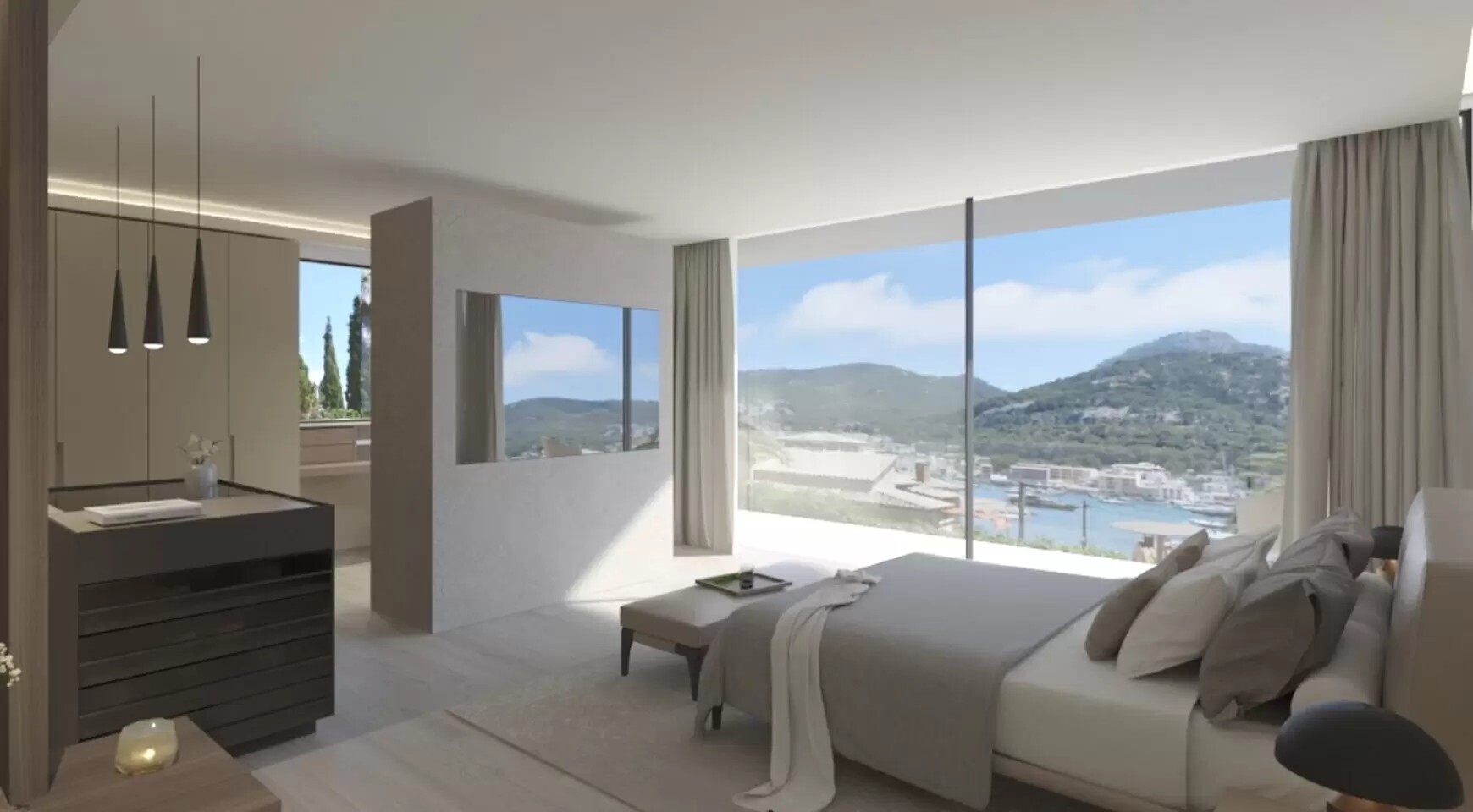 Modern new built villa with harbour view only 50m from the beach