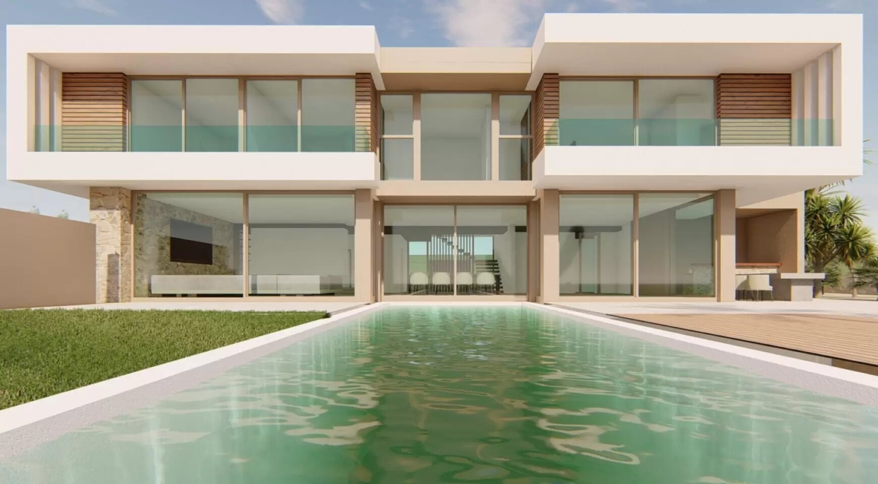 Modern new built villa with harbour view only 50m from the beach