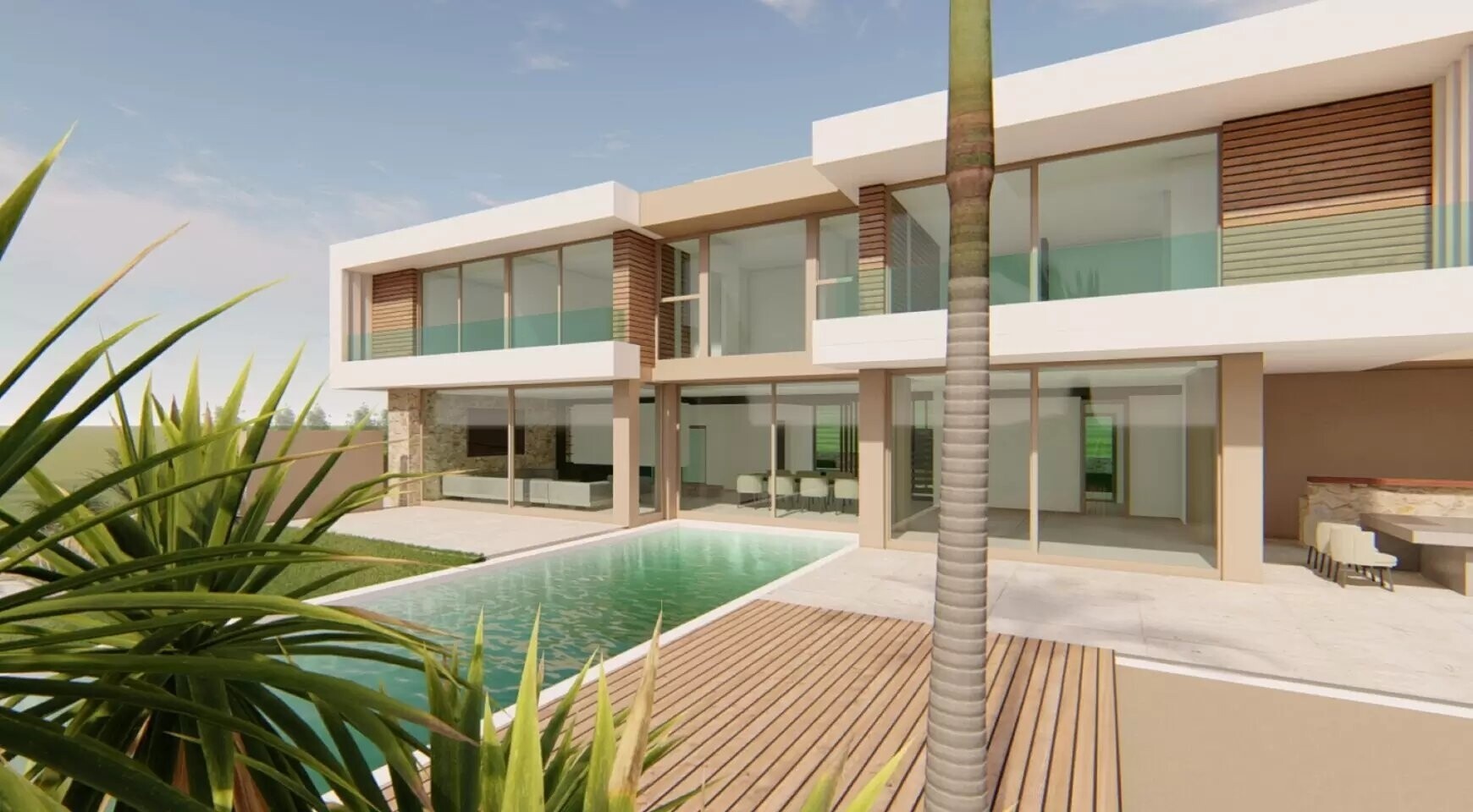 Modern new built villa with harbour view only 50m from the beach