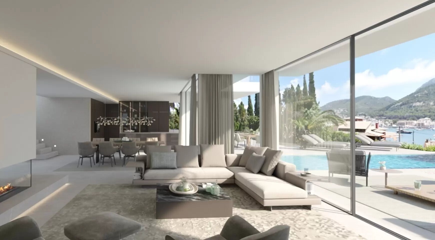 Modern new built villa with harbour view only 50m from the beach