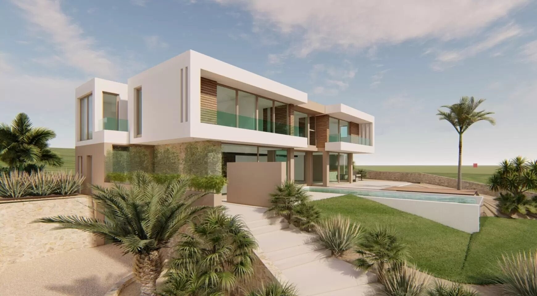 Modern new built villa with harbour view only 50m from the beach