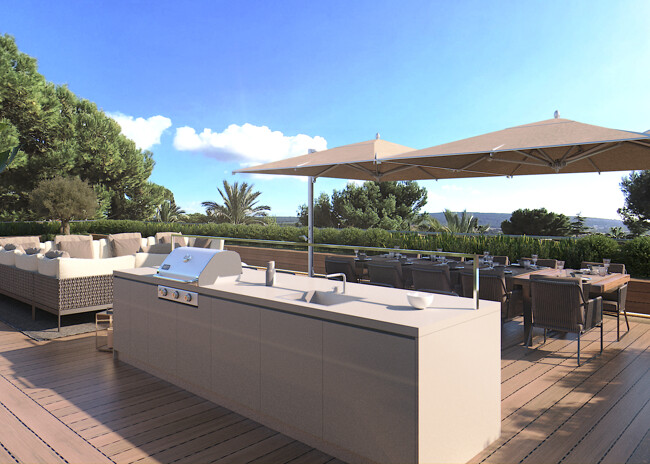 Modern luxury villa with spectacular pool area