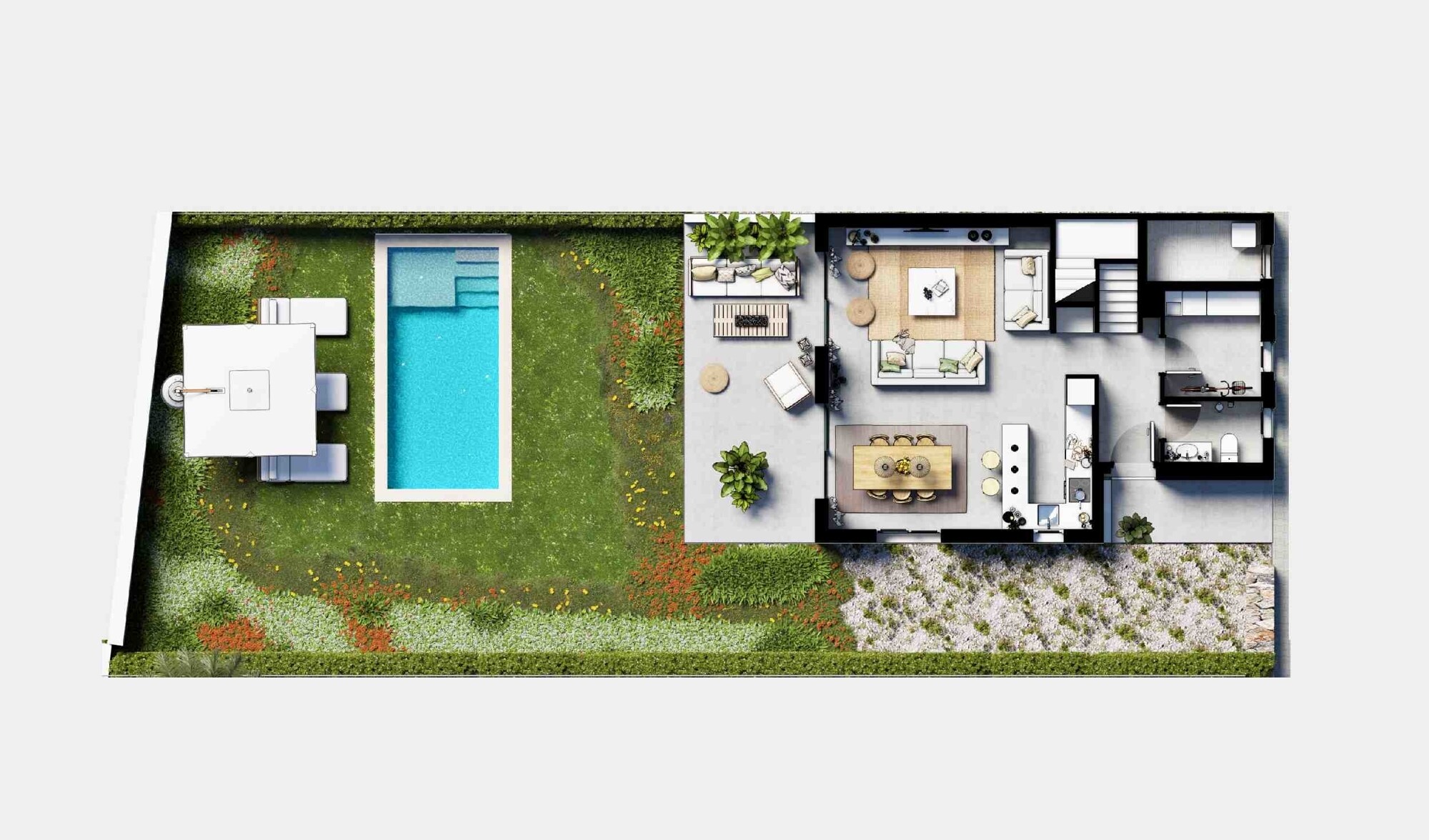NEW CONSTRUCTION (under construction): Semi-detached house with private pool