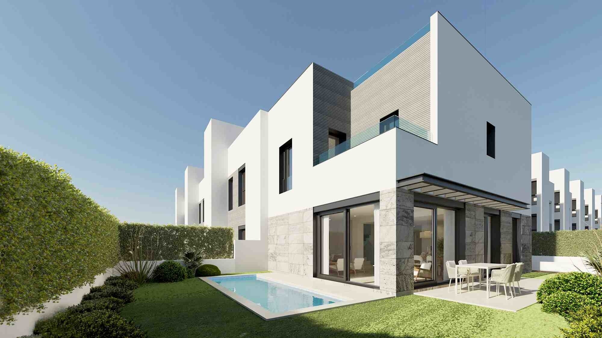 NUEVA CONSTRUCCIÓN (en construcción): Moderno adosado con piscina privada