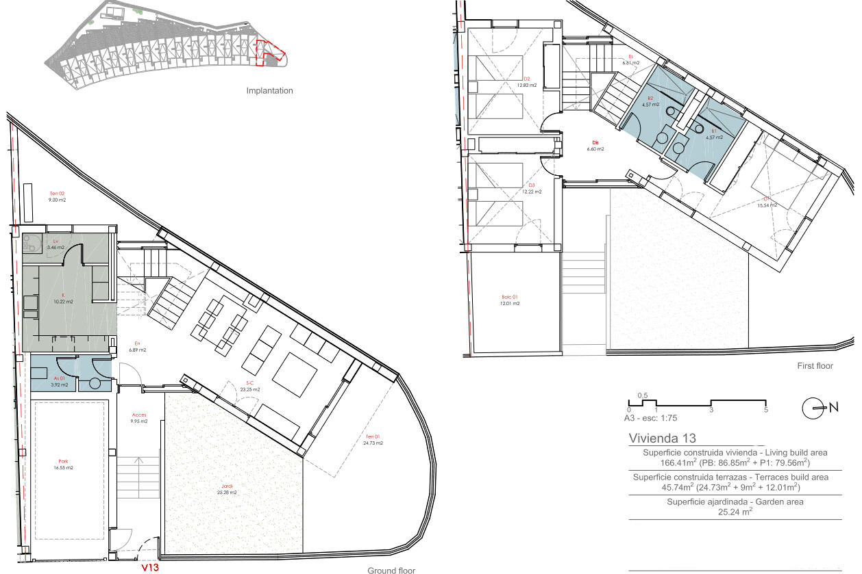NEW BUILD (under construction): Corner terraced house with three terraces and garden