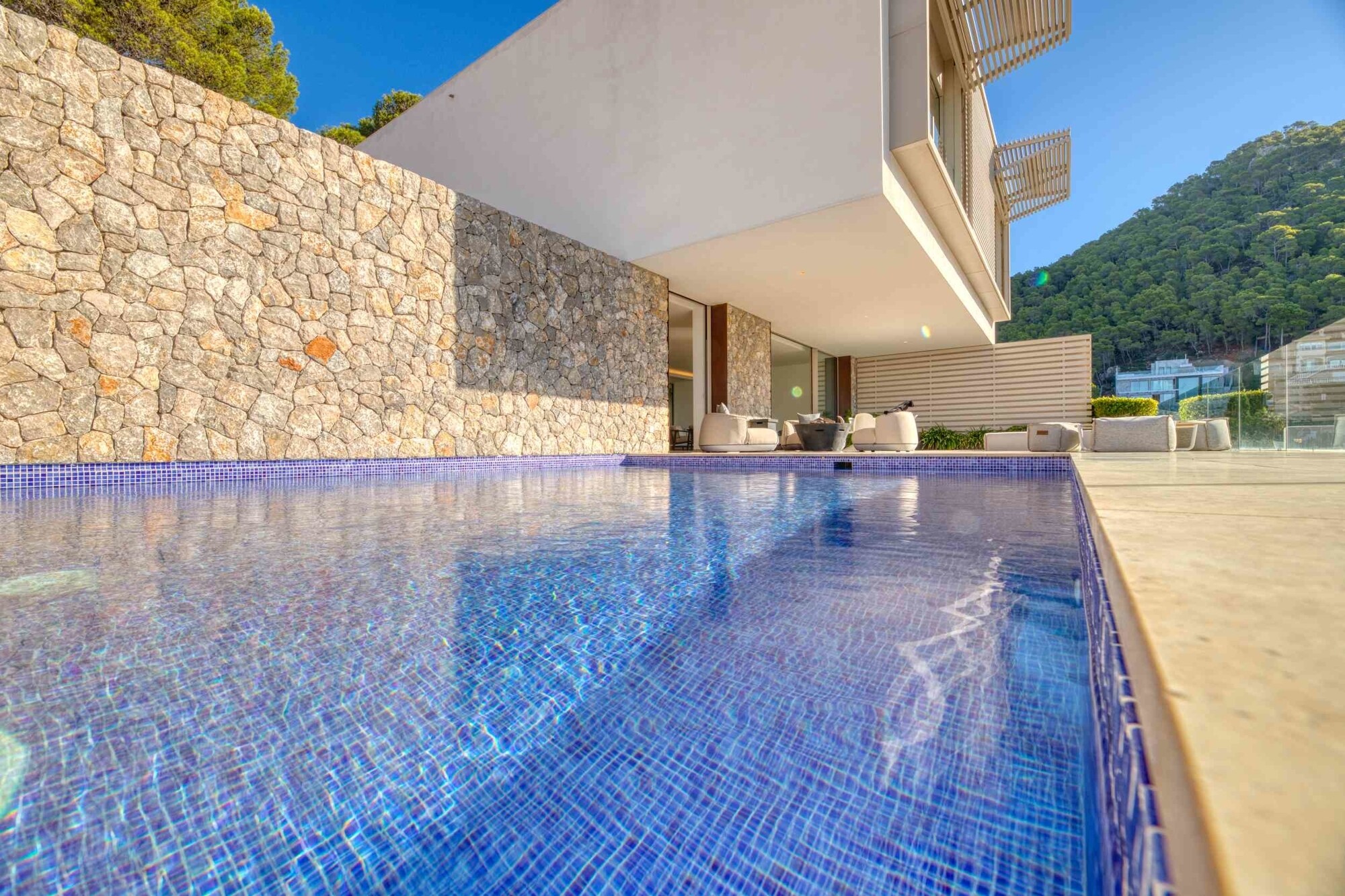 Modern villa with private pool in luxury residence