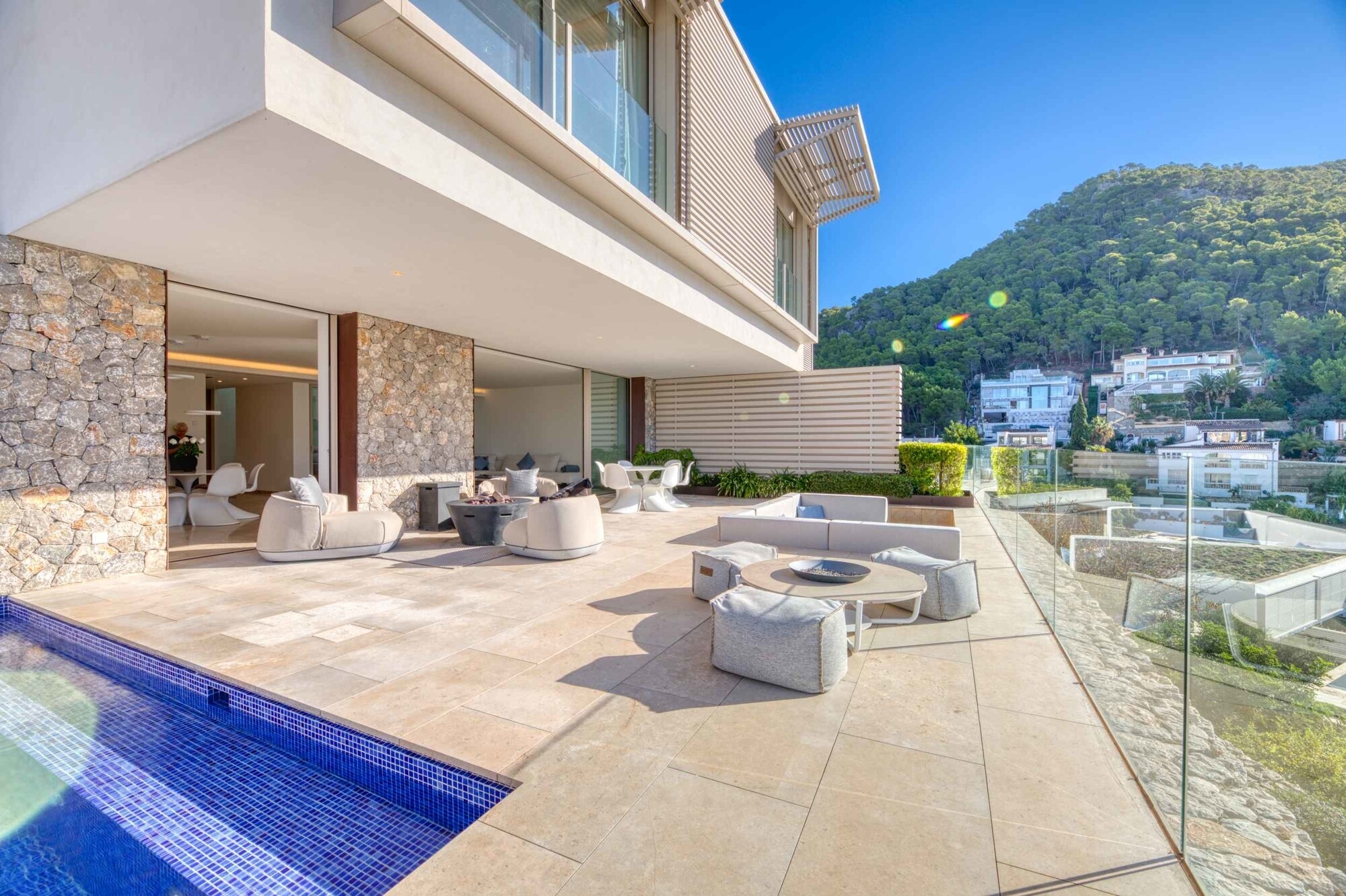 Modern villa with private pool in luxury residence