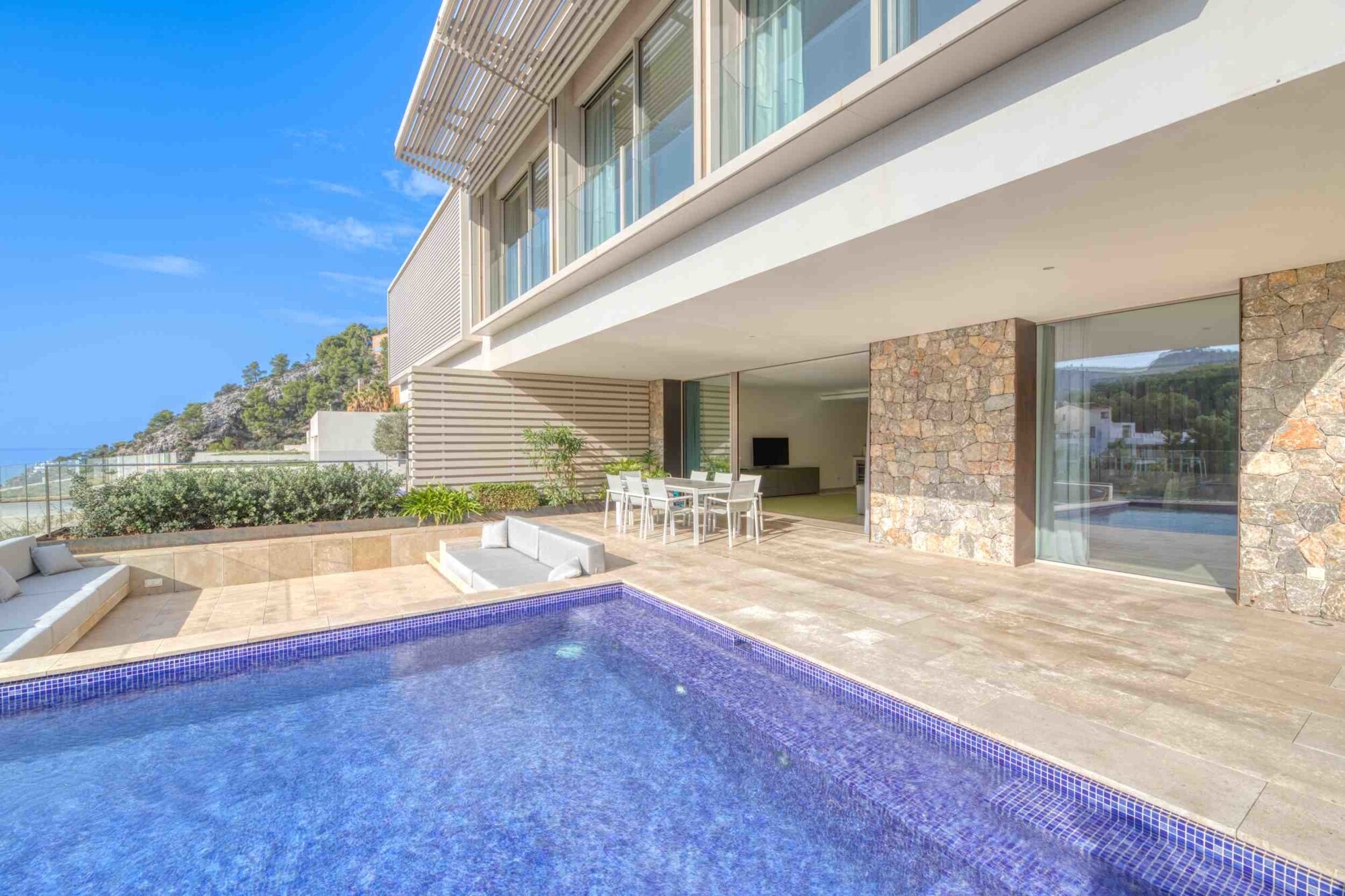 Modern villa with private pool in luxury residence