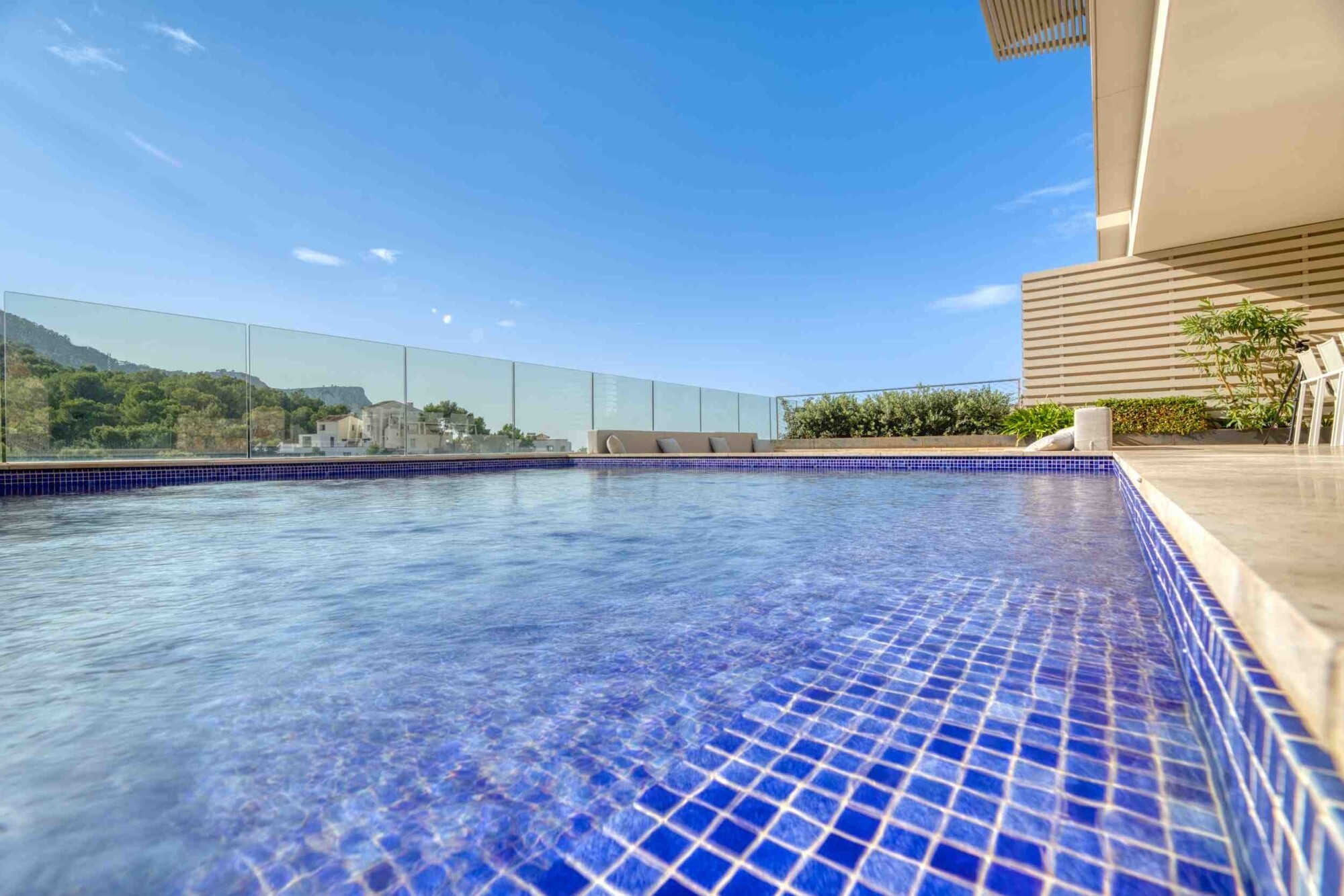 Modern villa with private pool in luxury residence