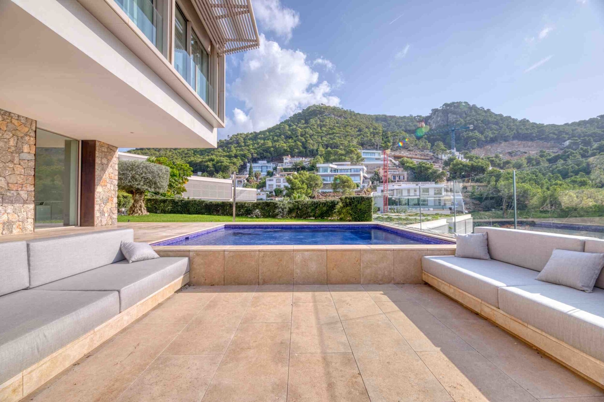 Modern villa with private pool in luxury residence