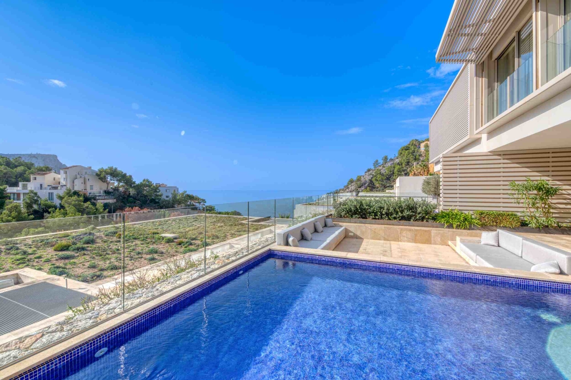 Modern villa with private pool in luxury residence