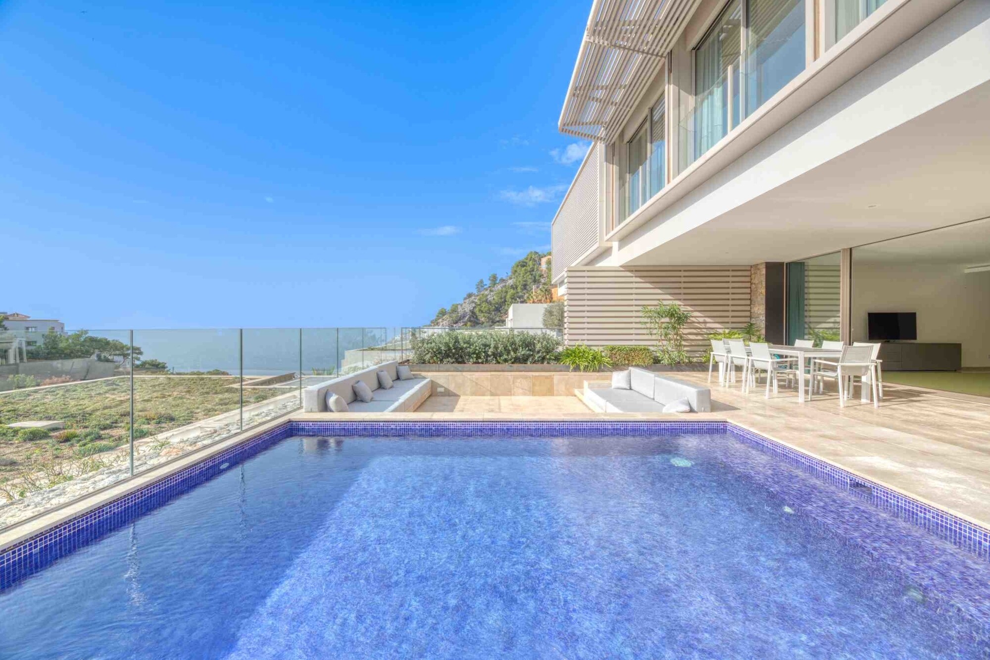 Modern villa with private pool in luxury residence