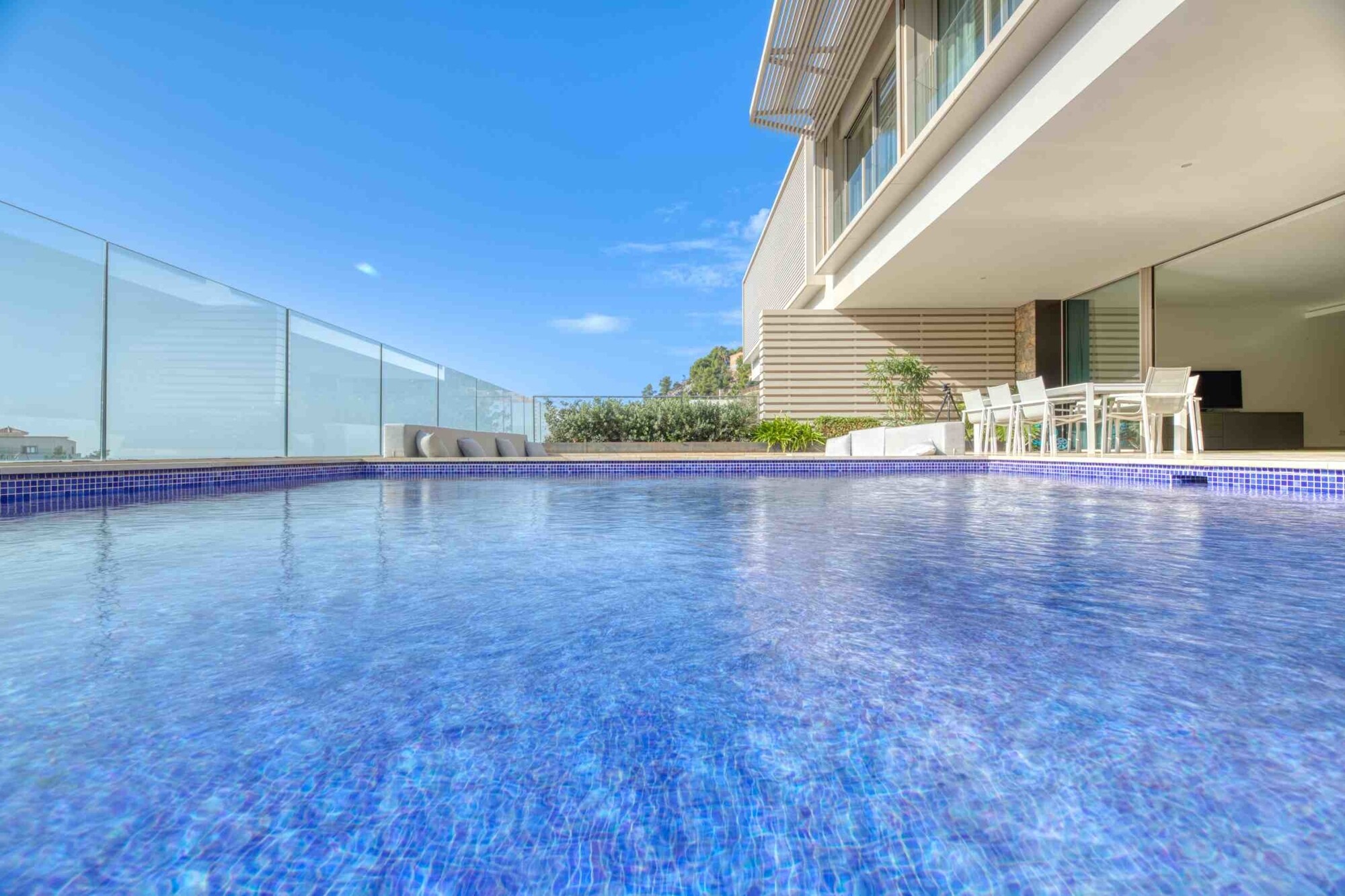 Modern villa with private pool in luxury residence