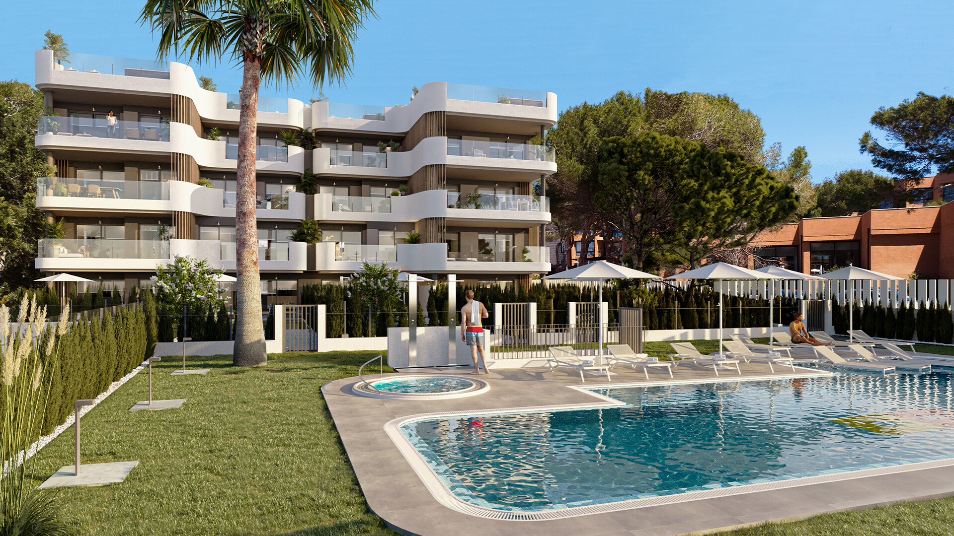 Neubau (im Bau): Garten-Apartment mit Privatpool (optional)