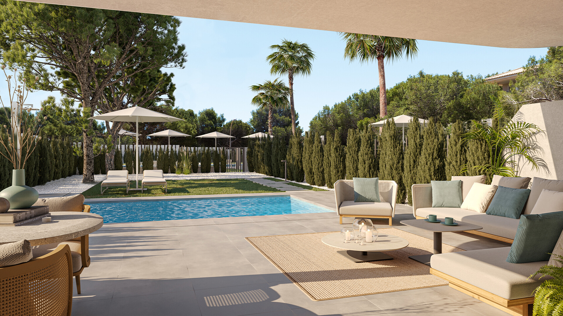 Neubau (im Bau): Garten-Apartment mit Privatpool (optional)