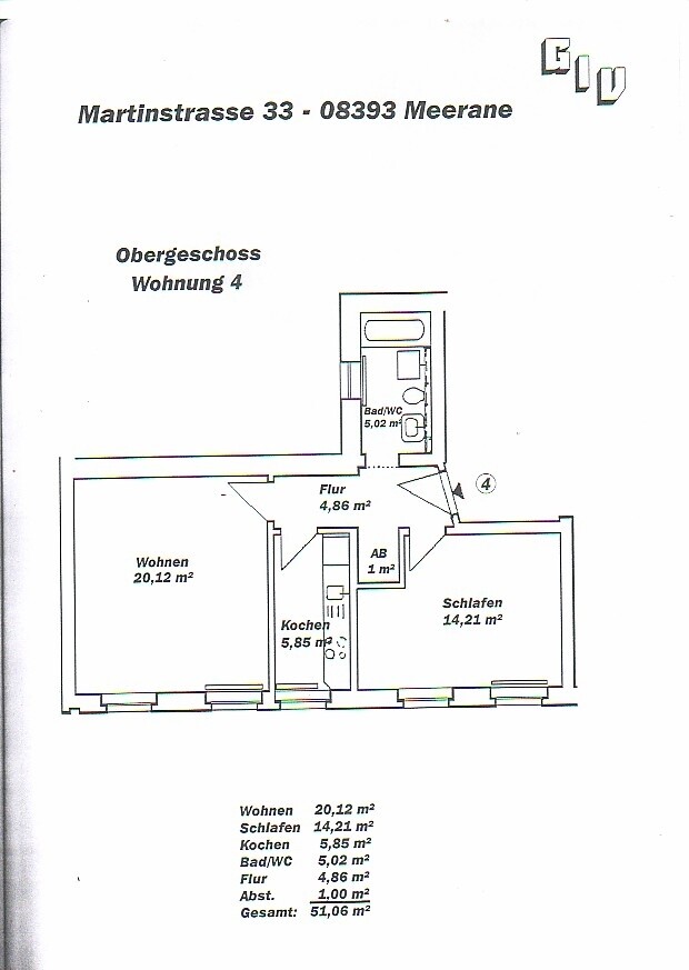 Grundriss Martinstraße WE 4
