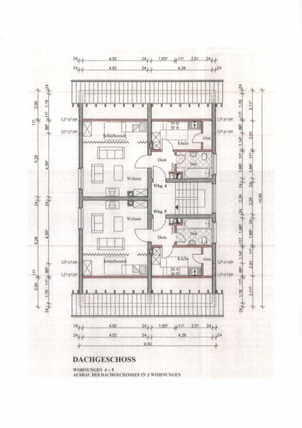 Grundriss DG Whg. 4 und Whg. 5