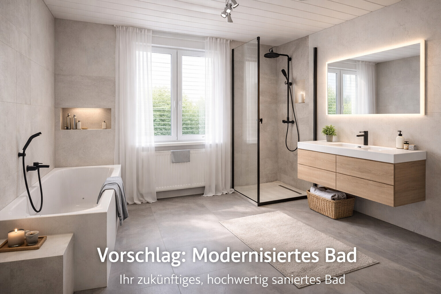 Modernisiertes Badezimmer mit eleganten Akzenten